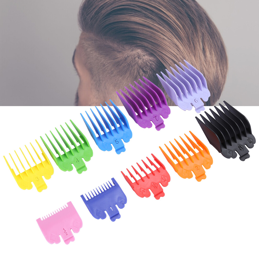 Colorful Guide Comb Set Attachments for Hair Clipping, Sizes 1.5mm-25mm