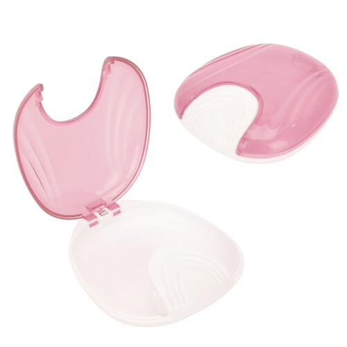 Pink Portable Plastic Orthodontic Retainer & Denture Storage Box 2