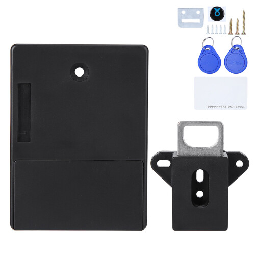 125KHz RFID Smart Lock for Wardrobe Sauna Locker No Drill Electronic Black 1
