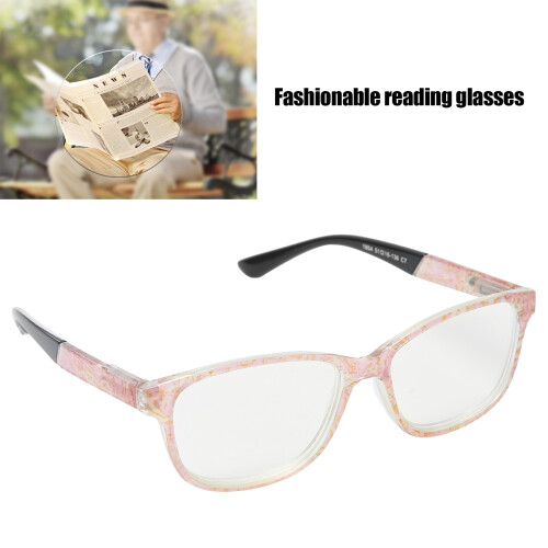 Unisex Blue Light Blocking Glasses +200, Pink Floral Frame, Elderly 1