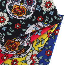 4Pcs Cotton Fabric 50x50cm Multi-Color Punk Skull Patch DIY Sewing Craft