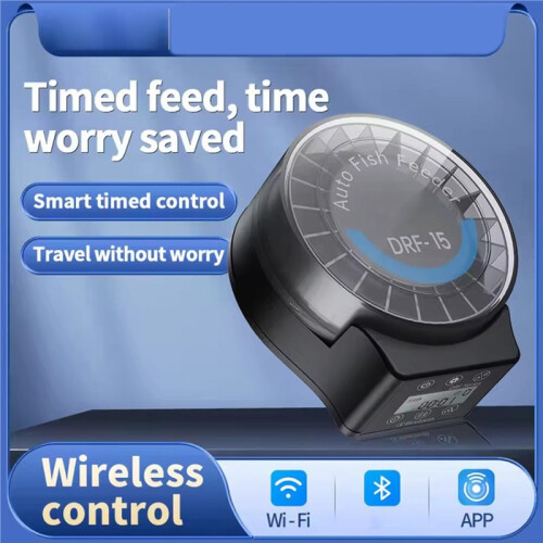 DRF-15 Distributore Automatico di Cibo per Acquari con Telecomando BT e Timer Digitale per Pesci D'Acquario 2