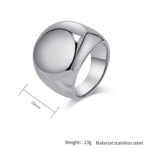 Women's Stainless Steel Minimalist Ring Silver Size 8 1