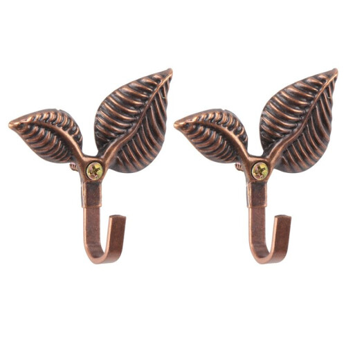 20 X Iron Leaf Shaped Curtain Tie Backs Holders Wall Hooks Home Decor, Red Bronze
