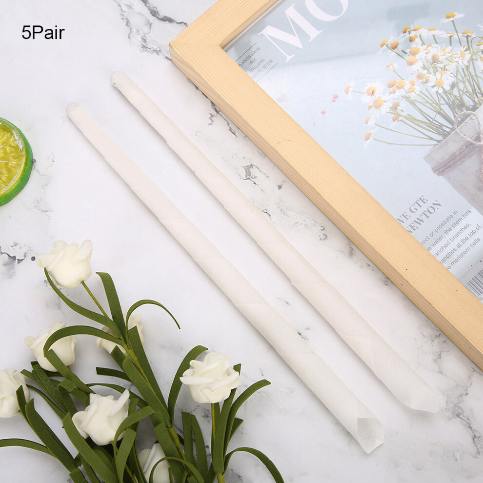 White Nontoxic Ear Wax Candle Kit Â 5 Pairs, Natural Ear Removal Therapy