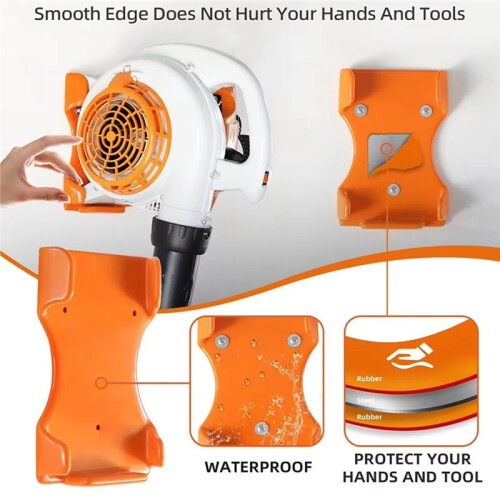 Handheld Leaf Blower Holder Protective Blower Mount Heavy-Duty Bracket Orange Garage Wall Holder Space-Saving Design 1
