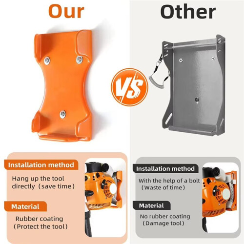 Handheld Leaf Blower Holder Protective Blower Mount Heavy-Duty Bracket Orange Garage Wall Holder Space-Saving Design 2