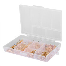 Earring Making Kit with Round Beads & Hooks - KC Gold, Silver, White K