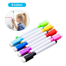 8 Colors Dry Erase Markers with Eraser Cap, Low Odor, 115mm Set