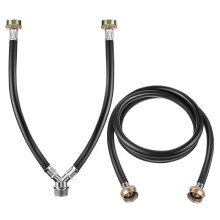 Y Mixer Hose Connector with Washing Machine Hose, Hot and Cold Water Supply Splitter and Washing Machine Connector