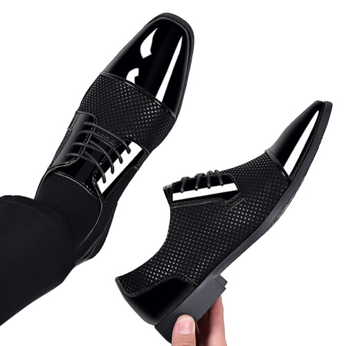 Κλασικά ανδρικά δερμάτινα slip-on παπούτσια εργασίας, PU δέρμα, χαμηλό τακούνι, 2