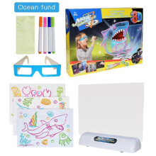 (Ocean) 1 Set 3D Drawing Board Toys Creative Art Magic Board With Pen Educational Toy Gift
