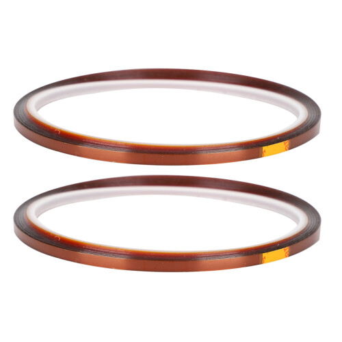 2PCS 33m High Temp Resistant Polyimide Tape Yellow Brown 280