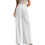 Comfortable High Waist Polyester Pants For Women-White L 1