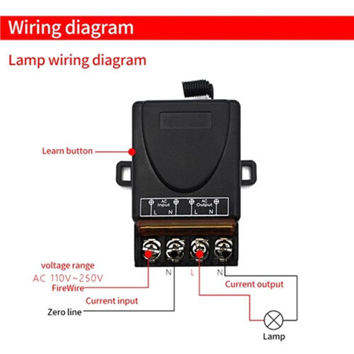 5X AC 220V 30A 1CH 433MHz Wireless Remote Control  RF Relay Receiver Off/ Transmitter 2