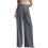 Women's Wide Leg Office Pants Breathable Polyester-Gray M 1