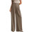 Comfortable High Waist Polyester Pants For Women-Khaki L 1