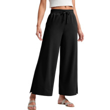 Women's lightweight wide-leg casual travel work sports-Black XL