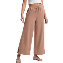 Women's lightweight wide-leg casual travel work sports-Khaki L