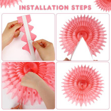 Set van 12 Kleurrijke Papieren Waaiers, Groen, Geel, Perzikkleurige Papieren Waaierdecoratie voor Feestdecoratie, Kinderen, Verjaardagen