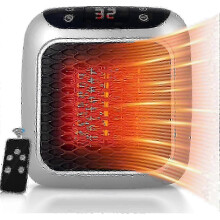 Portable Heater, 800w Ceramic Plug In Heater, Space Electric Fan Heater with Remote Control, 12h Timer, Led Display, 2 Heat Setting-sa