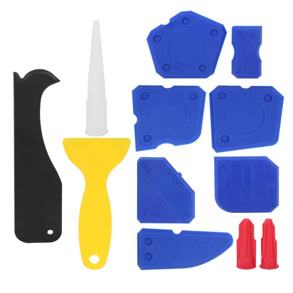 Plastic Caulking Tool Set 12Pcs For Grouting Silicone Glass Glue Finishing 8431392086761