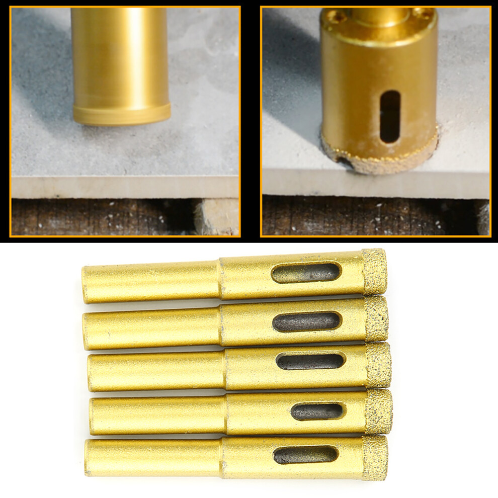 5Pcs Gold Diamond Hole Saw Drill Bits 10Mm For Tile Concrete Marble 8421392086786