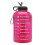 (Red) 3.78l Large Water Bottle Hydration With Motivational Time Marker Reminder 1