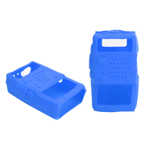 2PCS Blue Silicone Walkie Talky Covers for Baofeng UV‑5R, Soft Protective Case 1