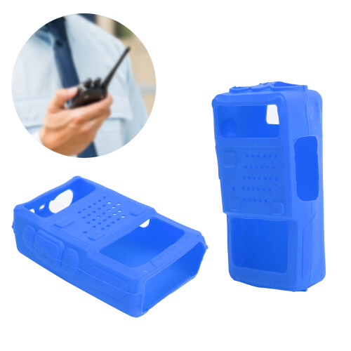 2PCS Blue Silicone Walkie Talky Covers for Baofeng UV‑5R, Soft Protective Case 2