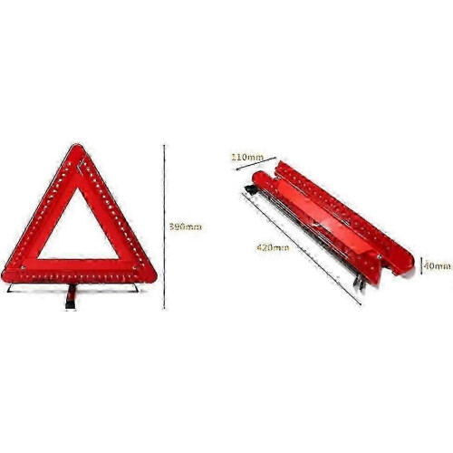 Foldable LED Warning Triangle for Car Roadside Emergency with Reflective Panels And Flashing Lights 1
