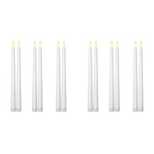 12X Vela LED de Natal Longa, Sem Chama, com Ponta, Alimentada Por Bateria, Luz de Vela Piscante para Igreja, Decoração para Casa
