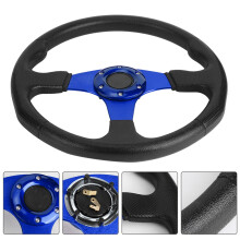 Racing Car Sport Steering Wheel 350mm Deep Dish 6 Bolts Universal Blue