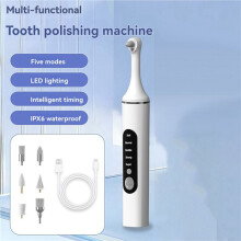 2X Tooth Polisher, Rechargeable Teeth Polisher with 6 Brush Heads, Tooth Whitening Kit for Cleaning and Polishing White