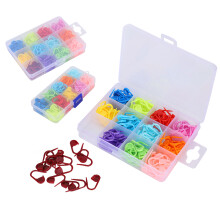 510Pcs Knitting Locking Stitch Markers Set - Colorful Plastic Counters, Small Storage Box