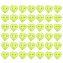 (Light Green) 100 botones de resina con forma de corazón, 2 agujeros, para manualidades de costura y decoración.