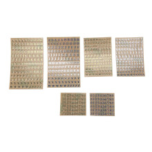 (Gold&silver, 3Mm) 6 Sheets 0.12 Inch Glitter Alloy Alphabet Number Stickers Gold/Silver (3mm)
