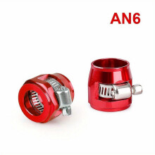 (Red, AN 6) 2pcs AN4-AN12 Hose Clamps for Fuel, Oil, Water & Tube Fittings