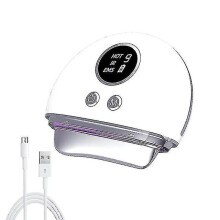 (01 white) Herramienta Gua Sha vibratoria de microcorriente para reafirmar la piel del rostro.