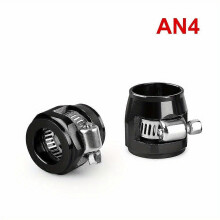 (Black, AN 4) 2pcs AN4-AN12 Hose Clamps for Fuel, Oil, Water & Tube Fittings