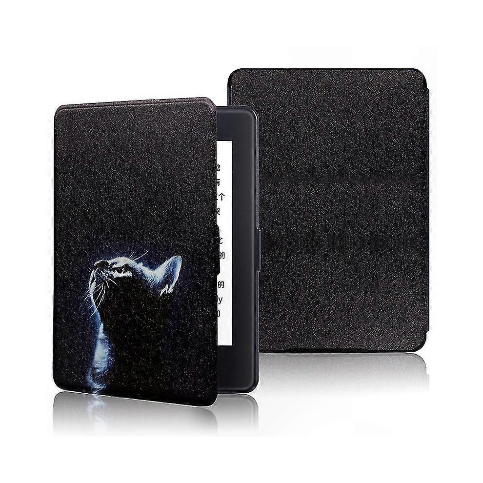 (Night Cat, Paperwhite 5Th Gen) 6" Kindle Paperwhite 1-7 Gen Pu Leather Smart Cover Case 4335646365654