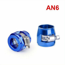 (Blue, AN 6) 2pcs AN4-AN12 Hose Clamps for Fuel, Oil, Water & Tube Fittings