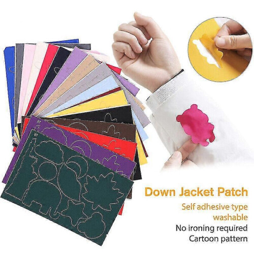 (rose red) Self-Adhesive Down Jacket Patch, Seamless Hole Repair