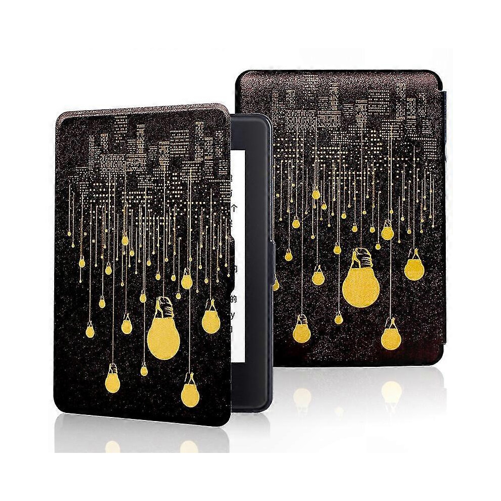 ( Paperwhite 5Th Gen) 6" Kindle Paperwhite 1-7 Gen Pu Leather Smart Cover Case Black/Light 4335646365111