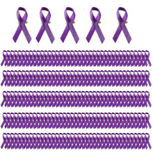 (Purple) 200 spille con nastro di solidarietà - Spille da bavero per volontari di beneficenza per eventi e manifestazioni
