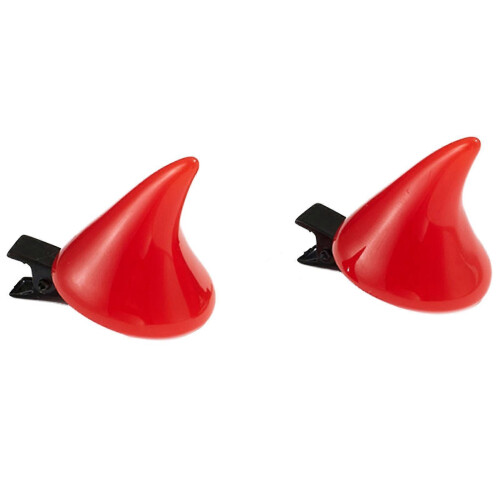 (Red) Fermaglio per capelli a forma di corno da diavolo per Halloween, cosplay e feste.