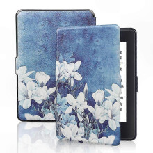 (Blue Floral, Paperwhite 6th Gen) Funda inteligente de piel sintética para Kindle Paperwhite de 6" (1.ª a 7.ª generación)
