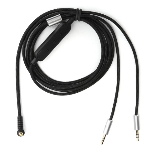Headphone Cable with Wire Control, 3.5mm, 1.2m, Black Braid 1