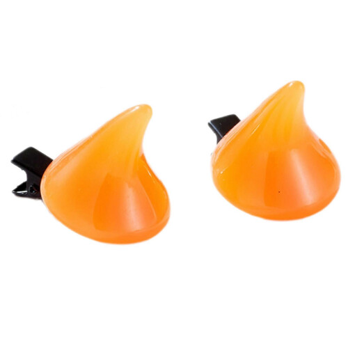 (orange) Fermaglio per capelli a forma di corno da diavolo per Halloween, cosplay e feste.