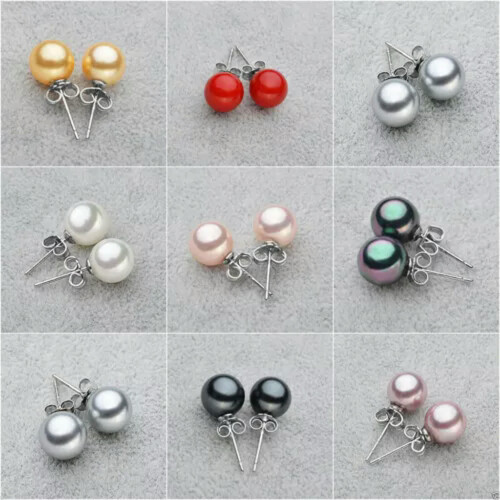 South Sea Shell Pearl Earrings 925 Silver 12mm 1